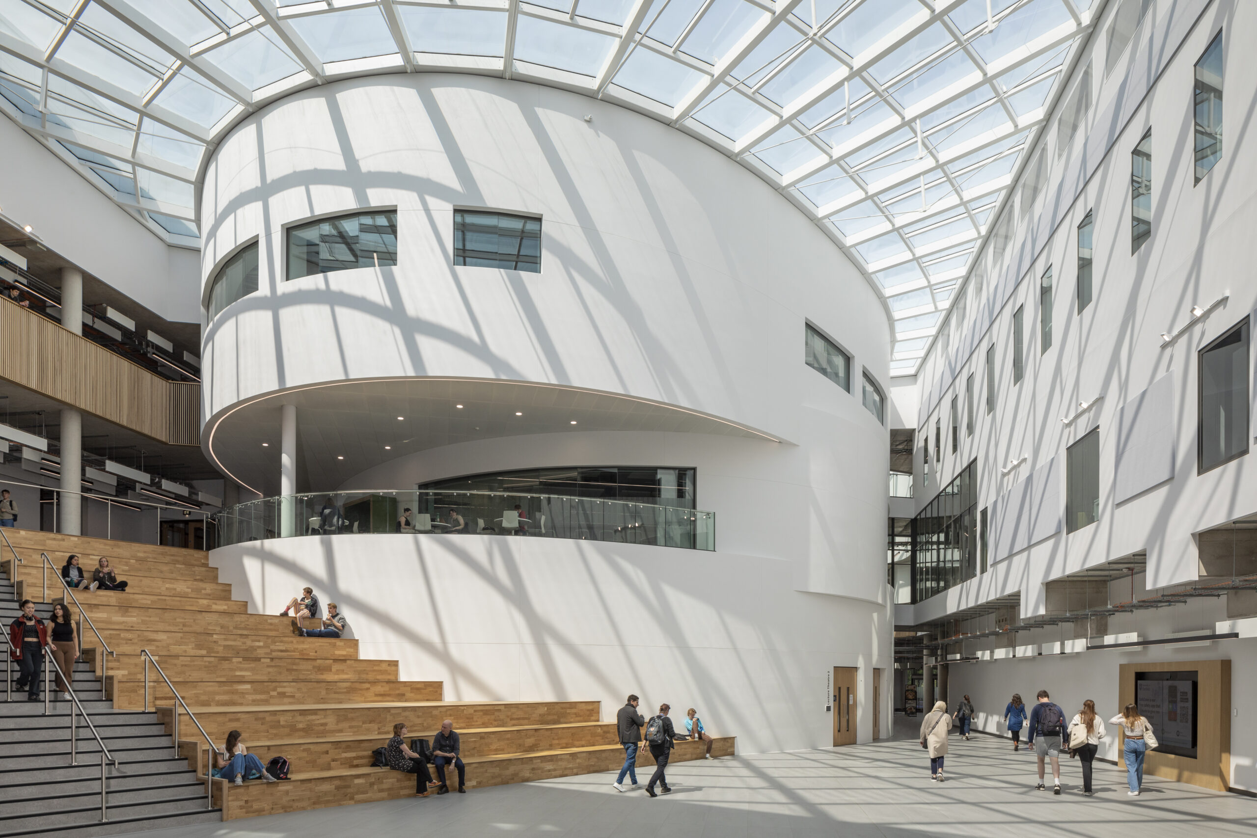 The Wave for The University of Sheffield is home to the Faculty of Social Sciences. Designed by HLM Architects, the £55 Million BREEAM Outstanding building opened in spring 2023.